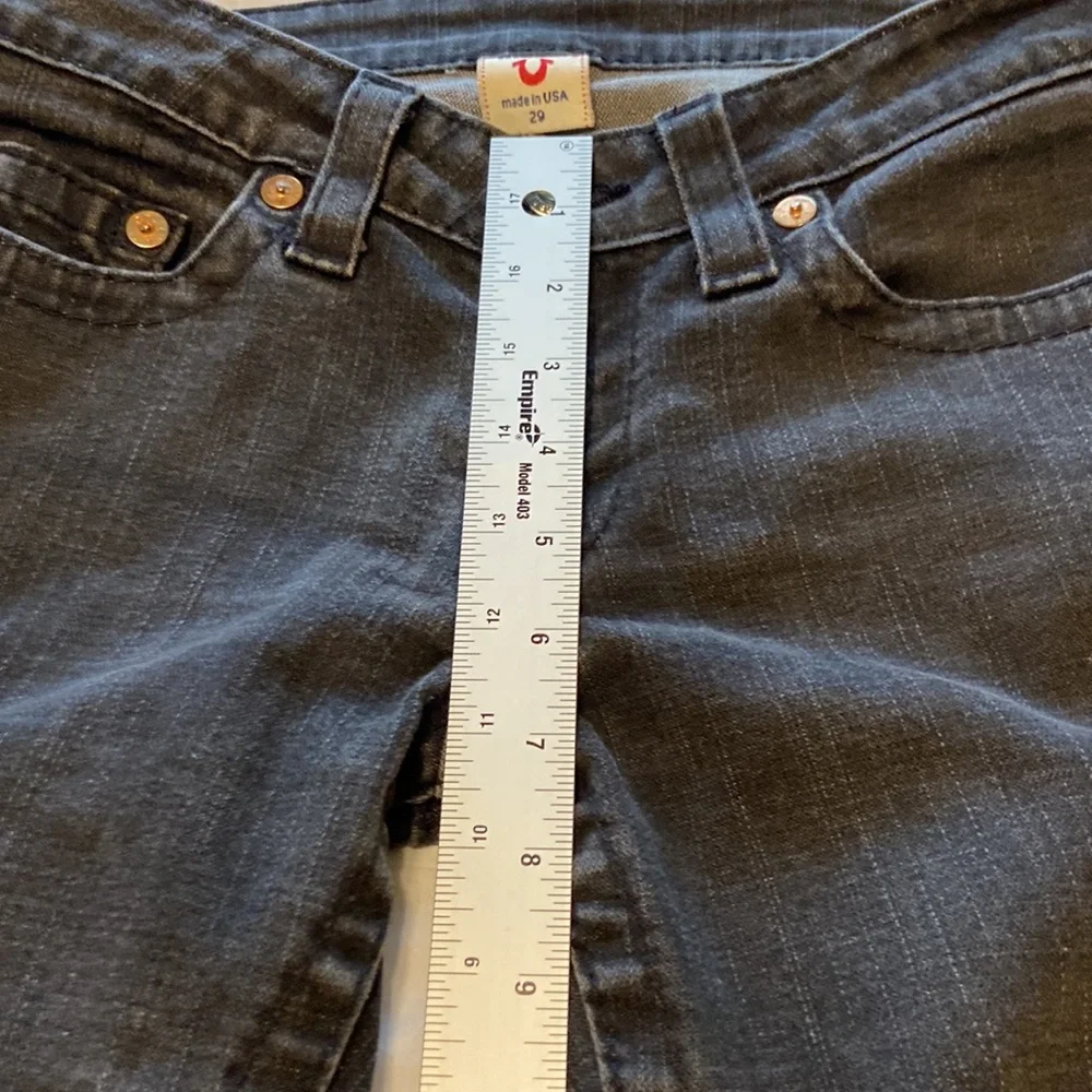 TRUE RELIGION Women’s Low Rise Skinny Black Jeans Size 29/8 Very Nice Condition - Picture 8 of 15